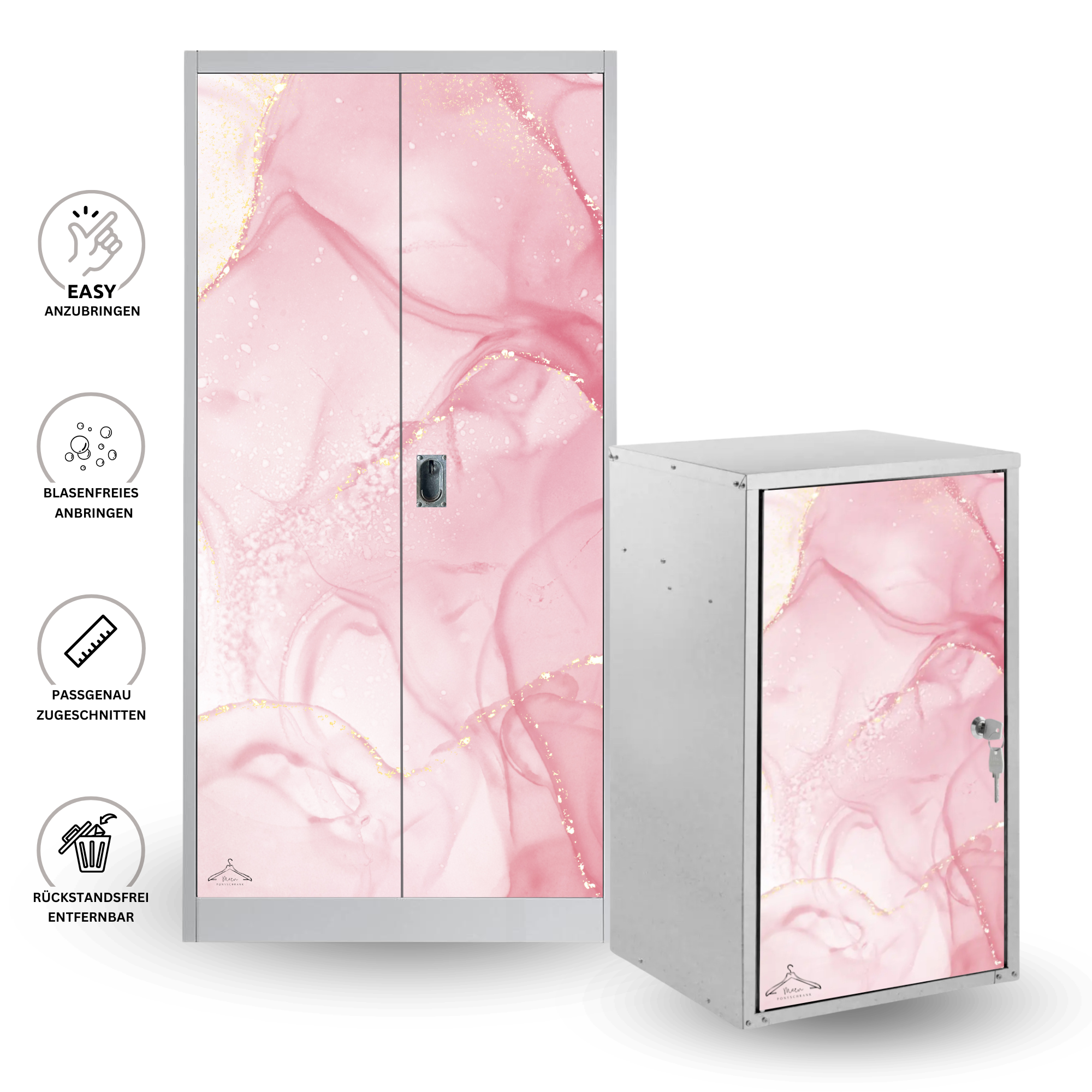 Sattelschrank Folie "Marmor rosé"