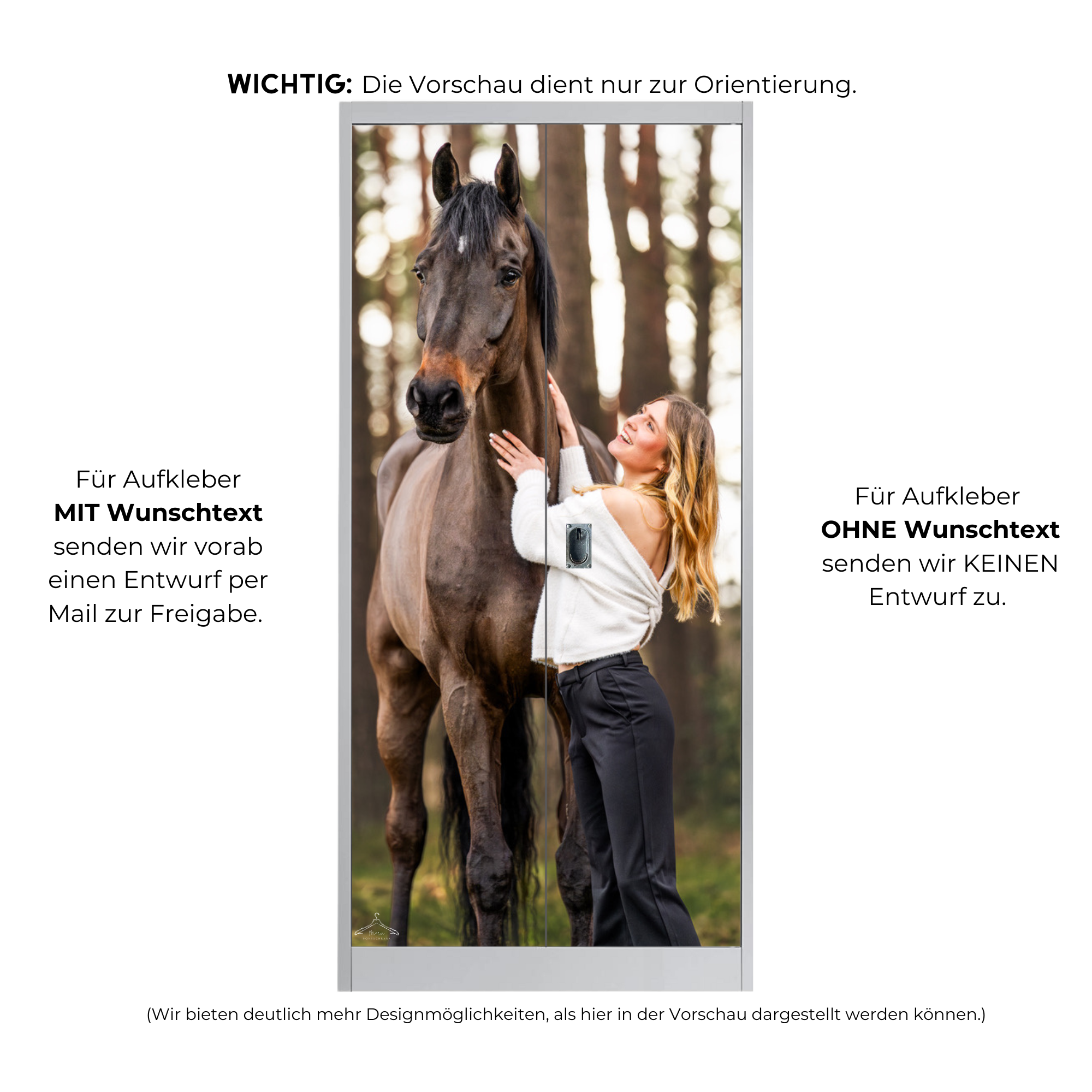 Personalisierte Sattelschrank Folie "Collage" mit Namen und Foto