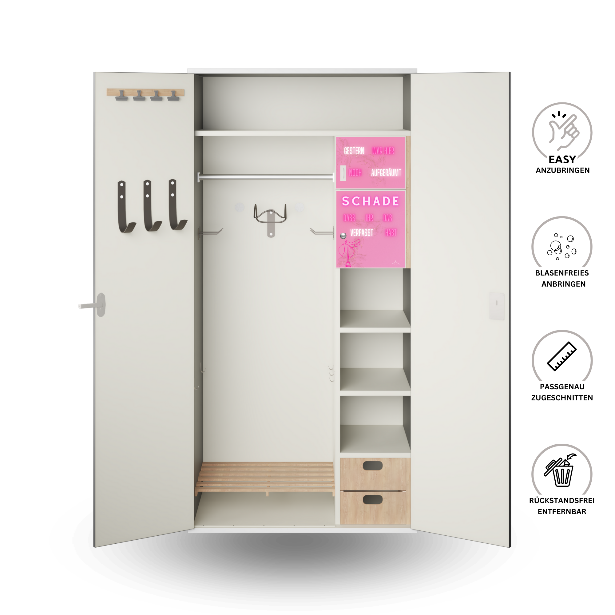 Innenfach Folie "Gestern war hier noch aufgeräumt"