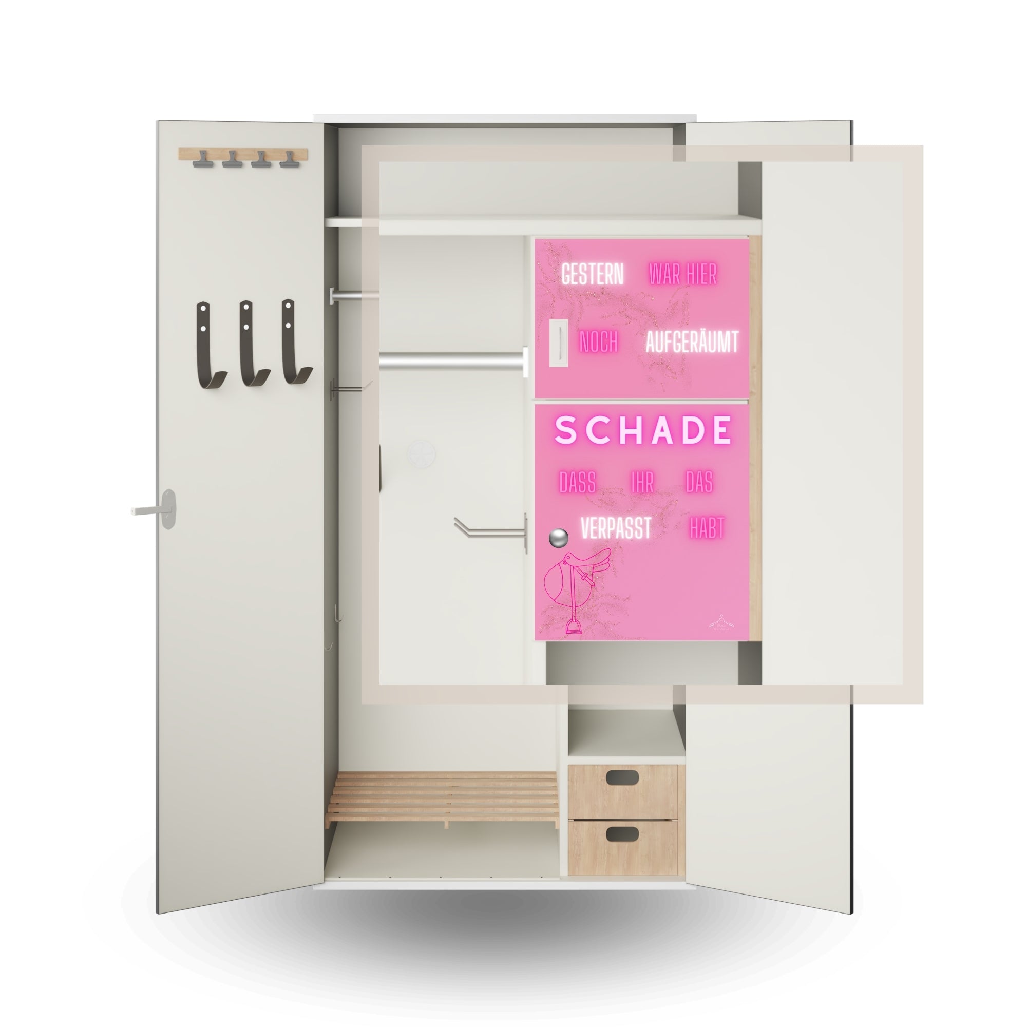 Innenfach Folie "Gestern war hier noch aufgeräumt"