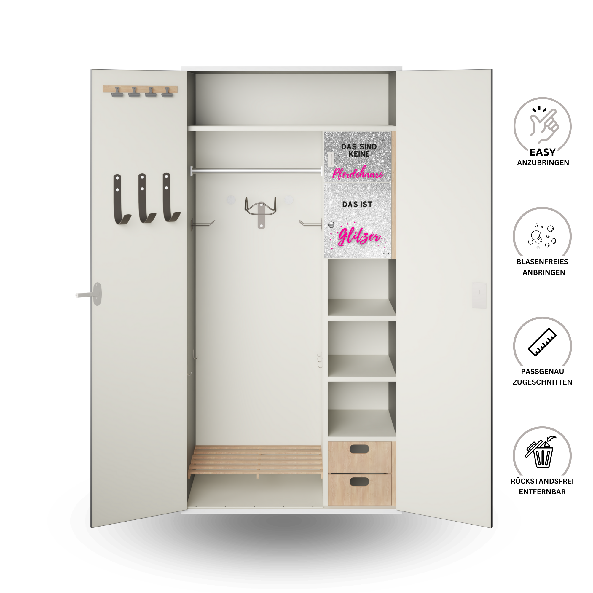 Innenfach Folie "Das sind keine Pferdehaare - das ist Glitzer"