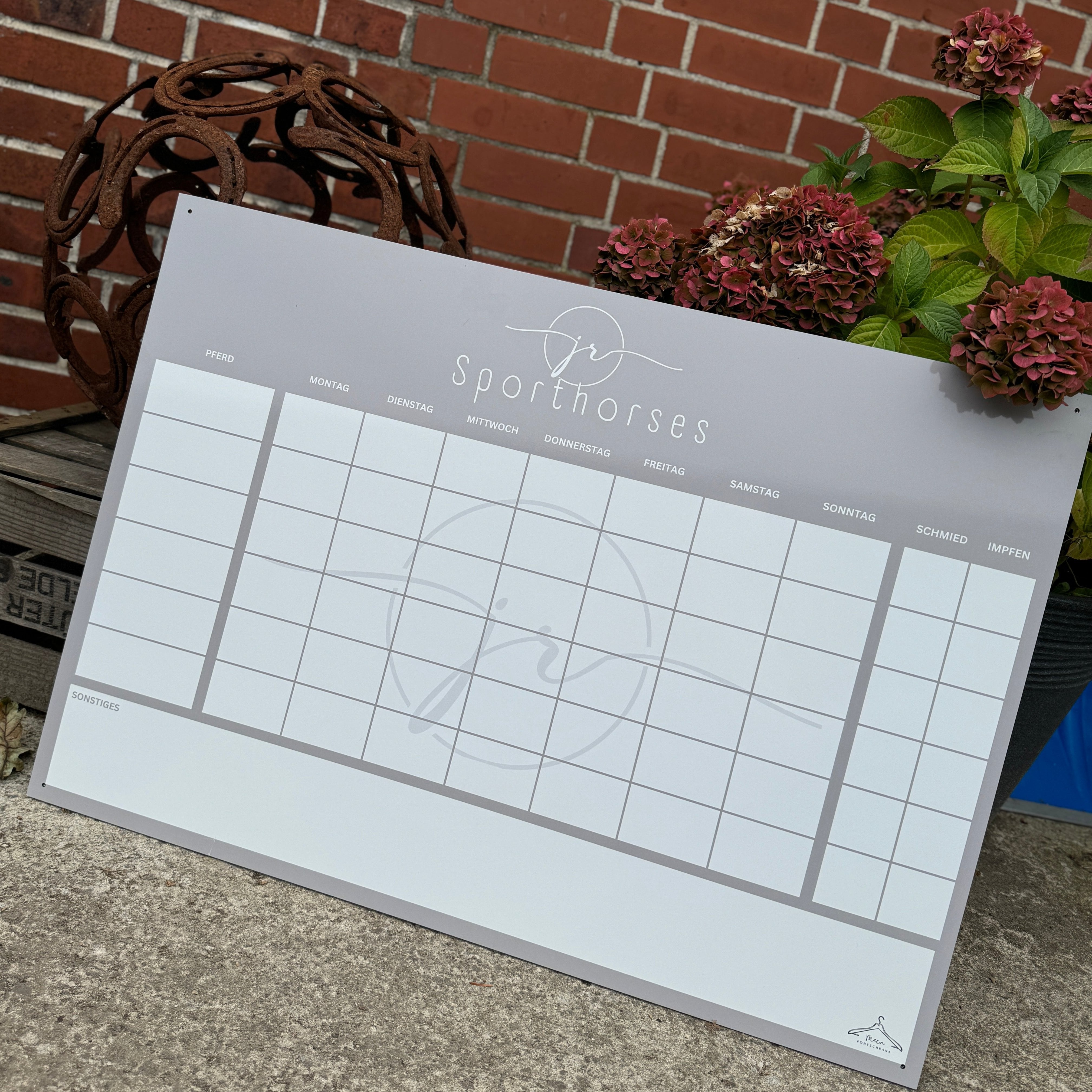 Personalisierte Stalltafel im Wunschdesign