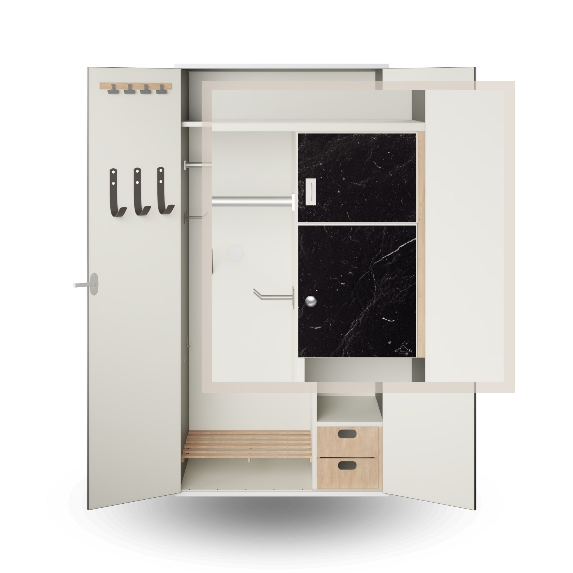 Innenfach Folie "Marmor schwarz"