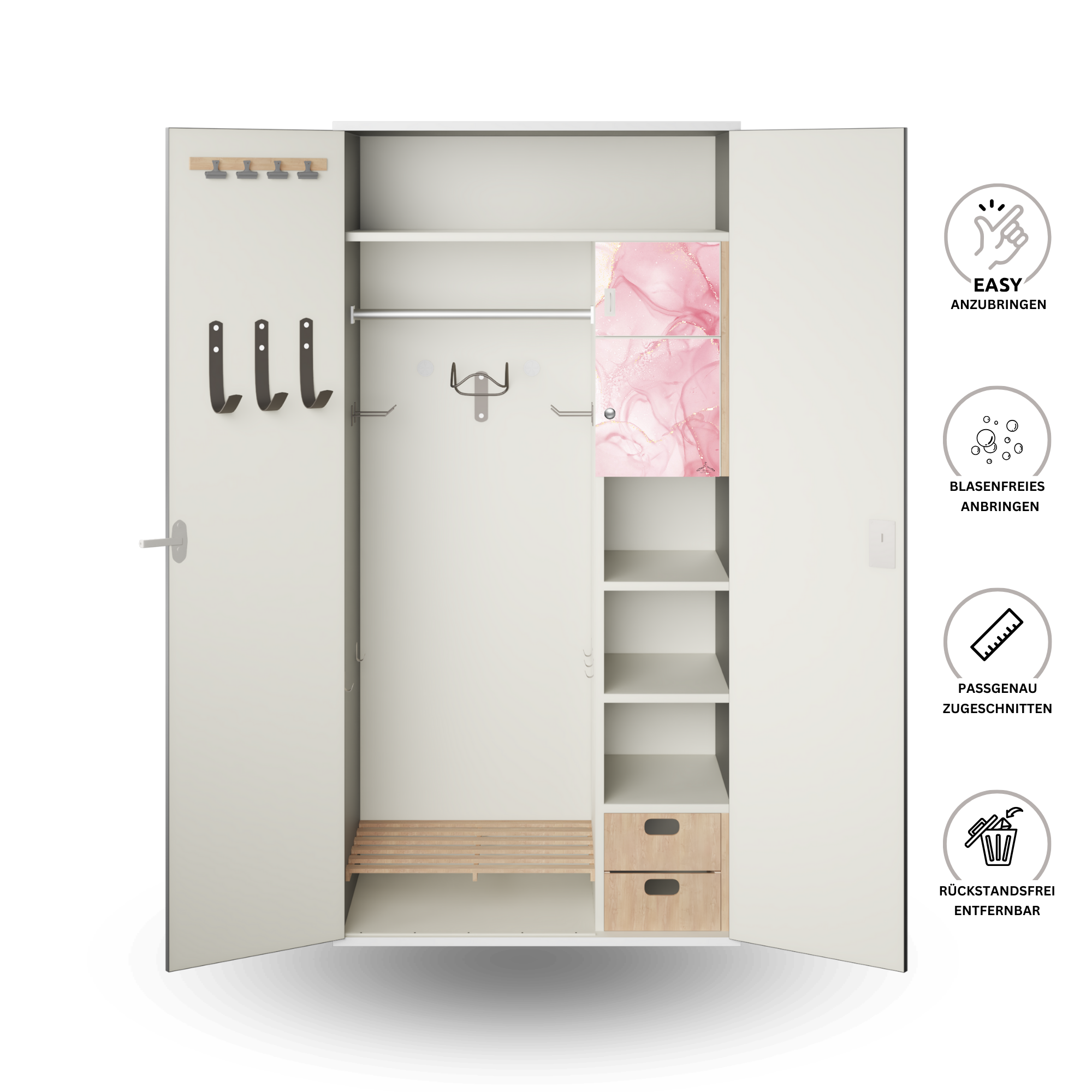 Innenfach Folie "Marmor rosa"