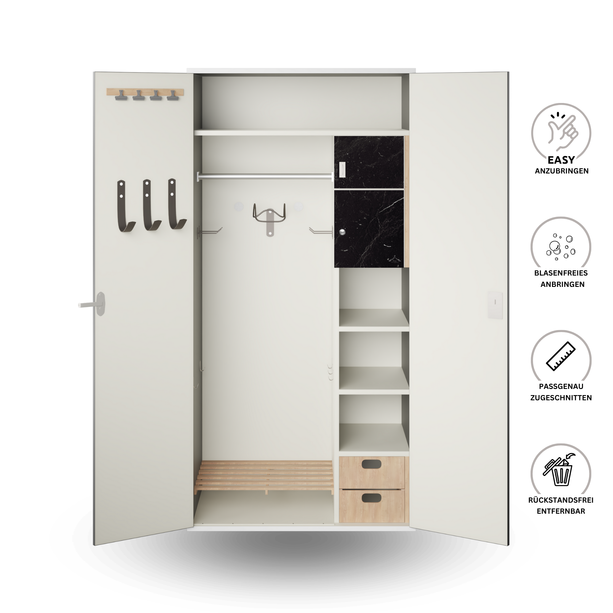 Innenfach Folie "Marmor schwarz"