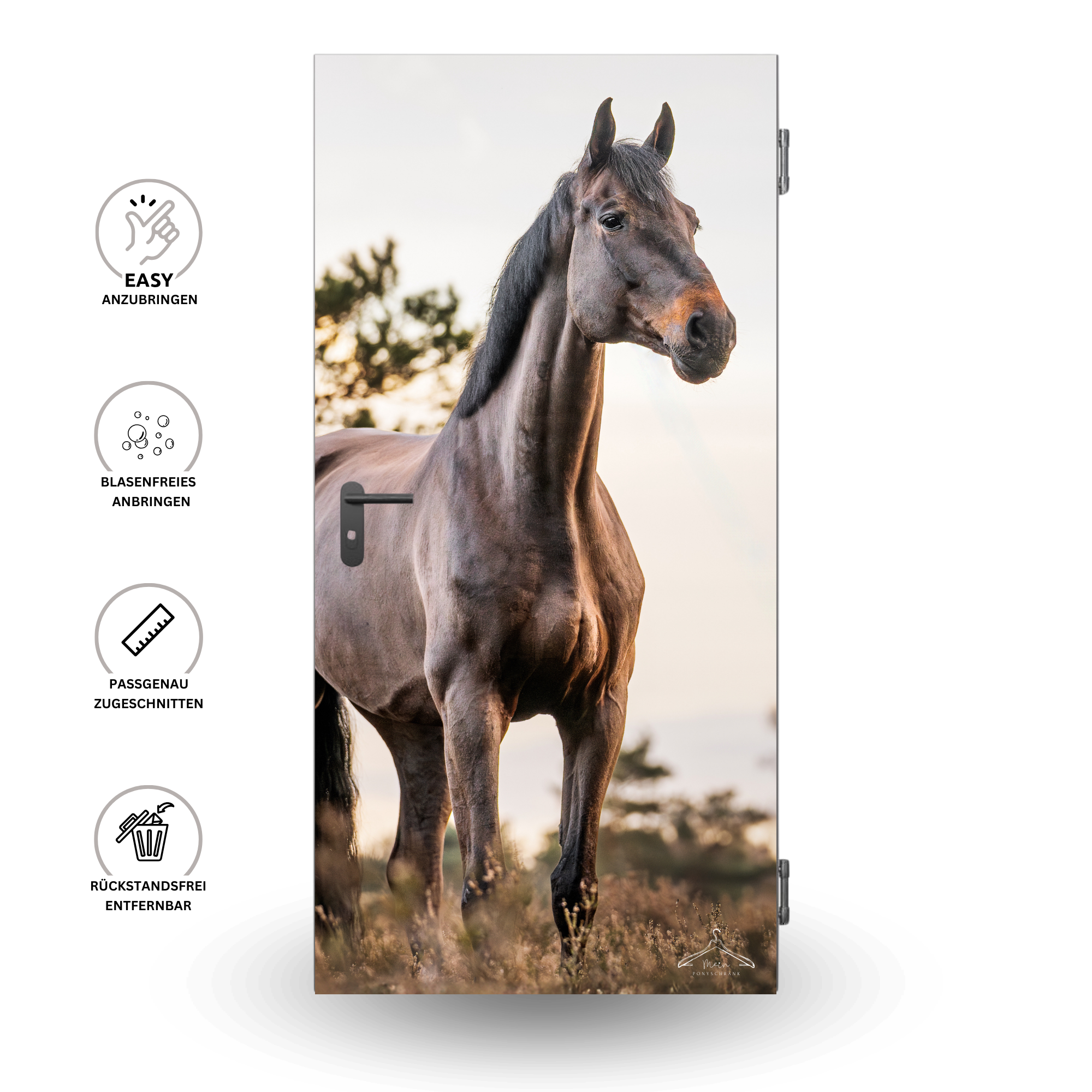 Personalisierte Sattelkammertür Folie mit eigenem Foto