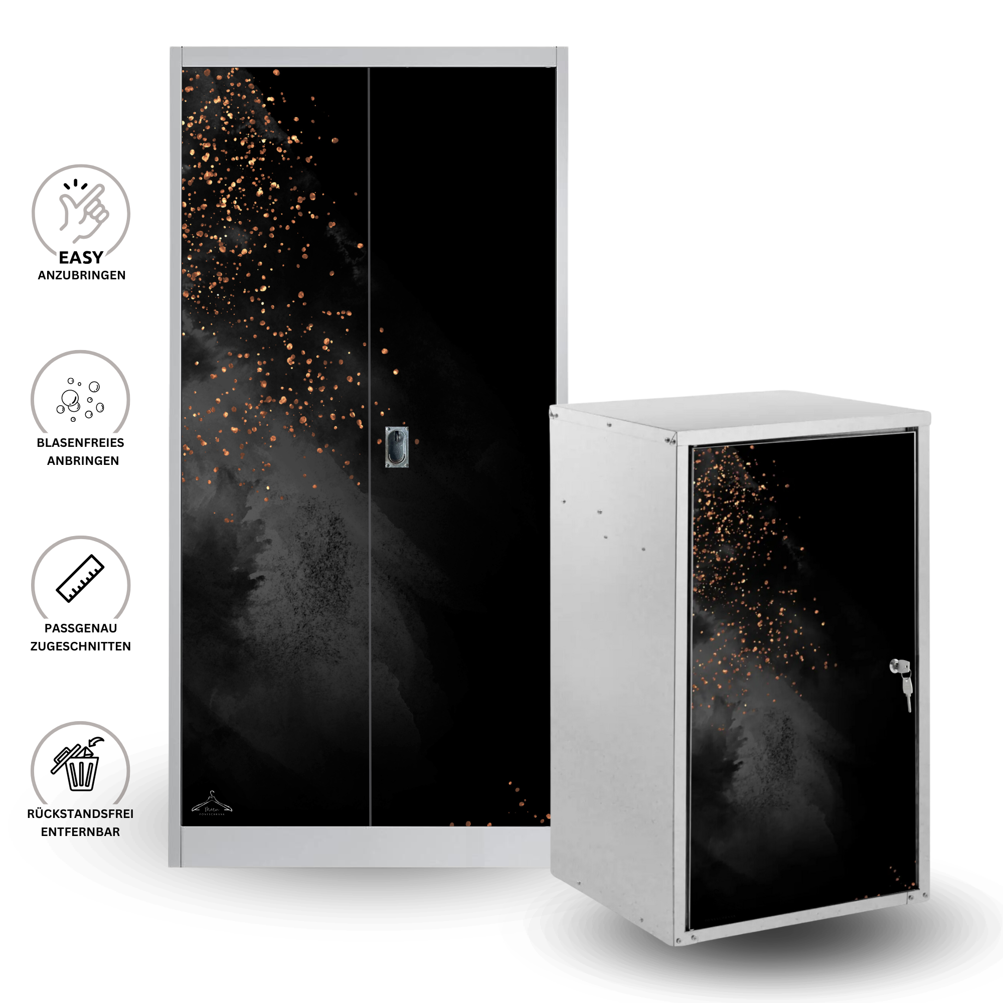 Sattelschrank Folie "Golden Dust"