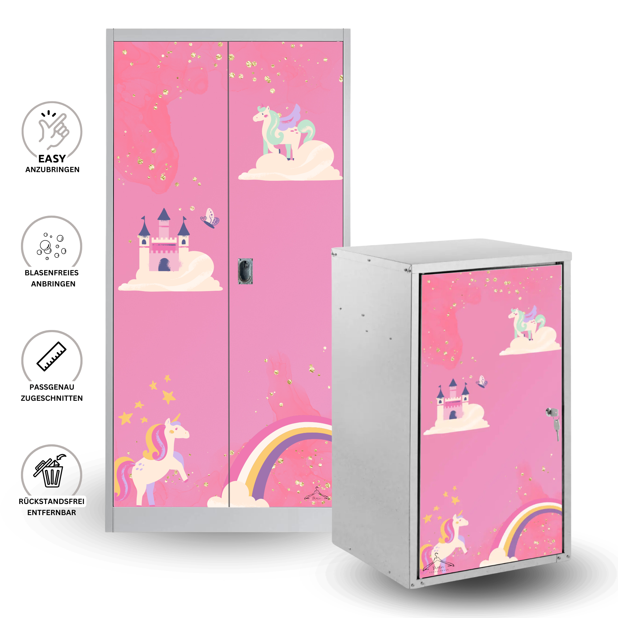 Sattelschrank Folie "Einhornland"