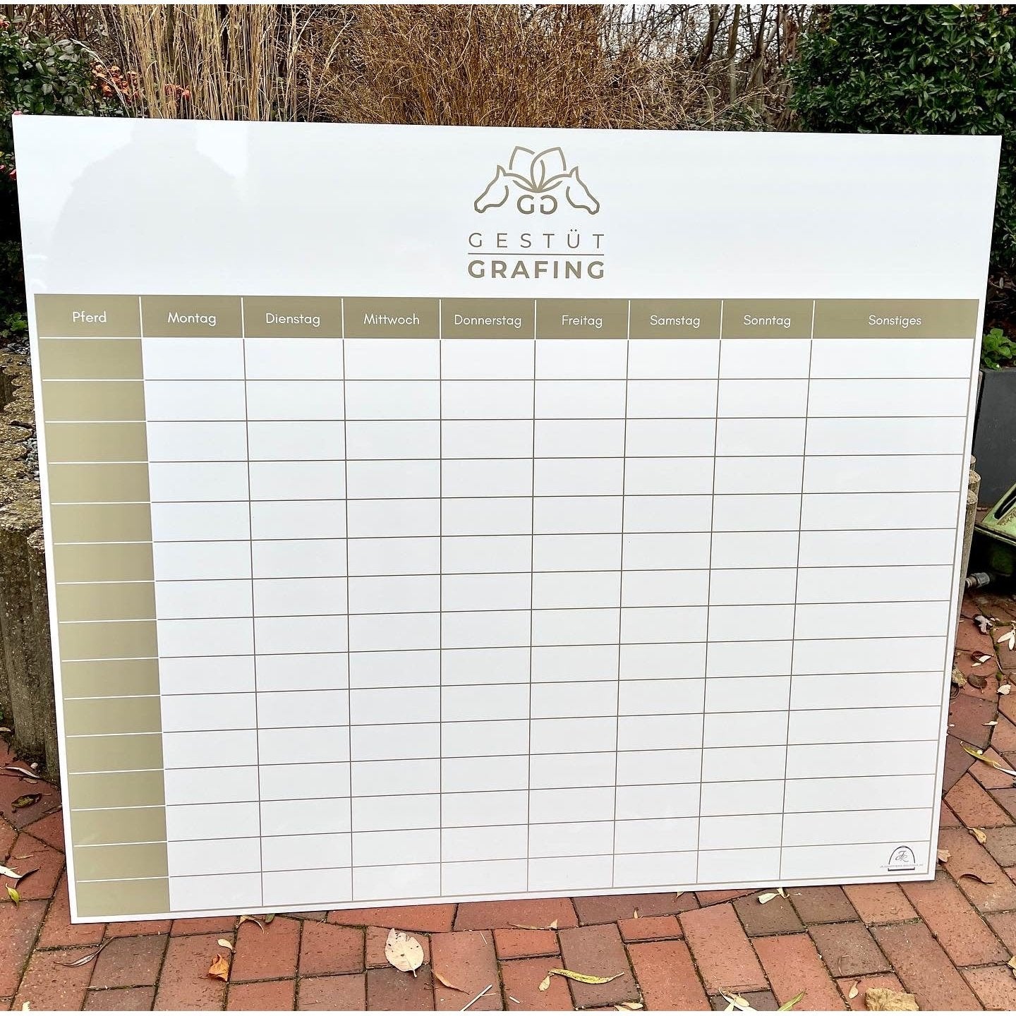 individuelle Stalltafel / Whiteboard