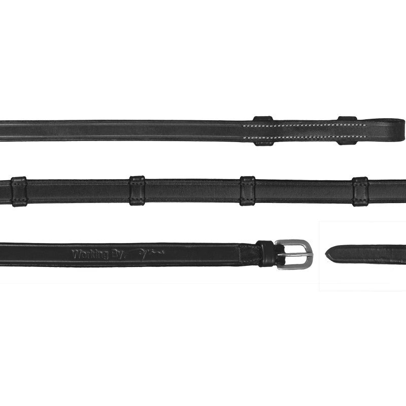 Kandarenzügel Leder 5/8 breit mit 7 Lederstegen WORKING Kollektion