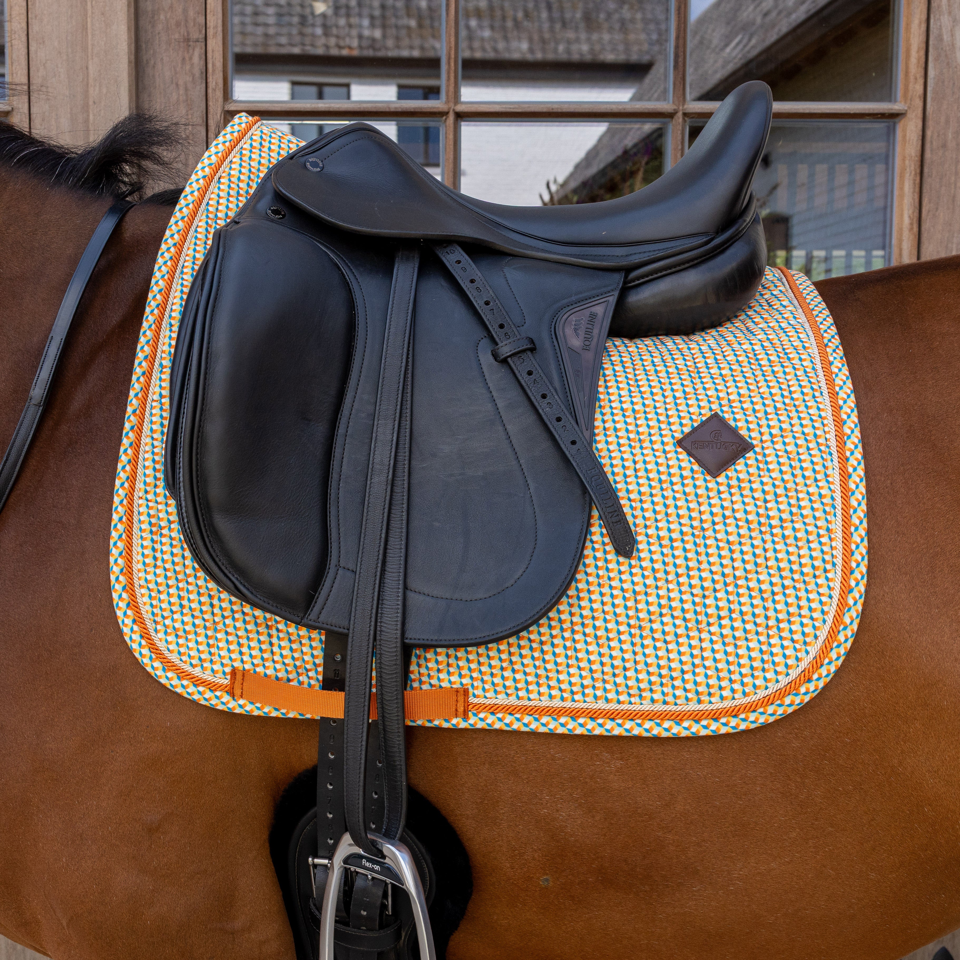 Sattelpad Samt Cubes Druck  orful