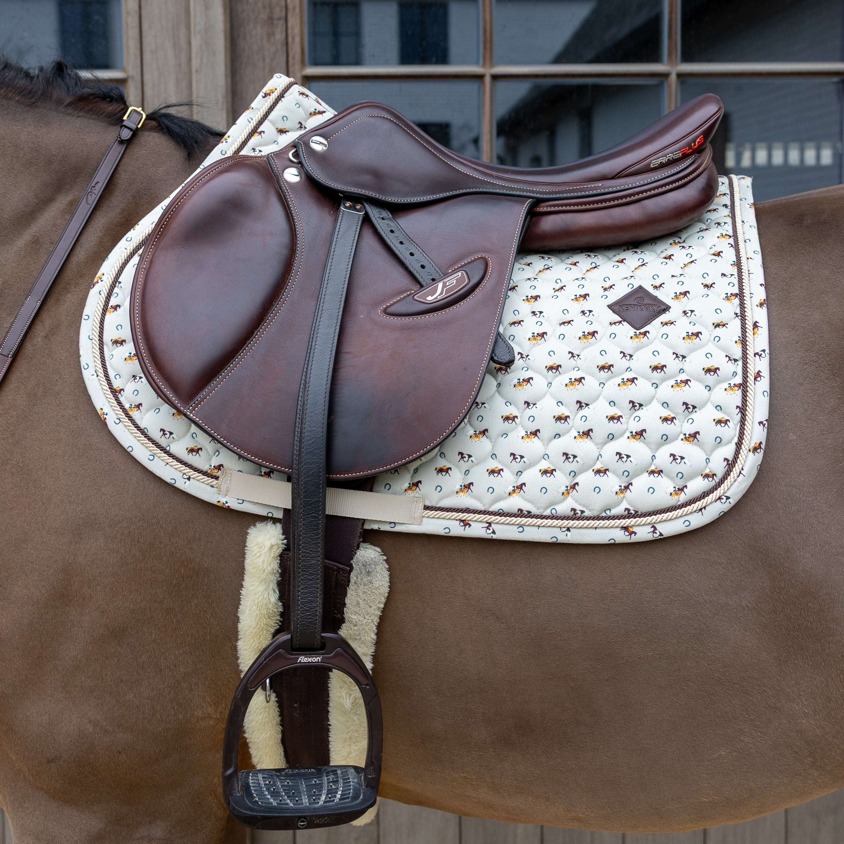 Sattelpad Samt Pferd Druck