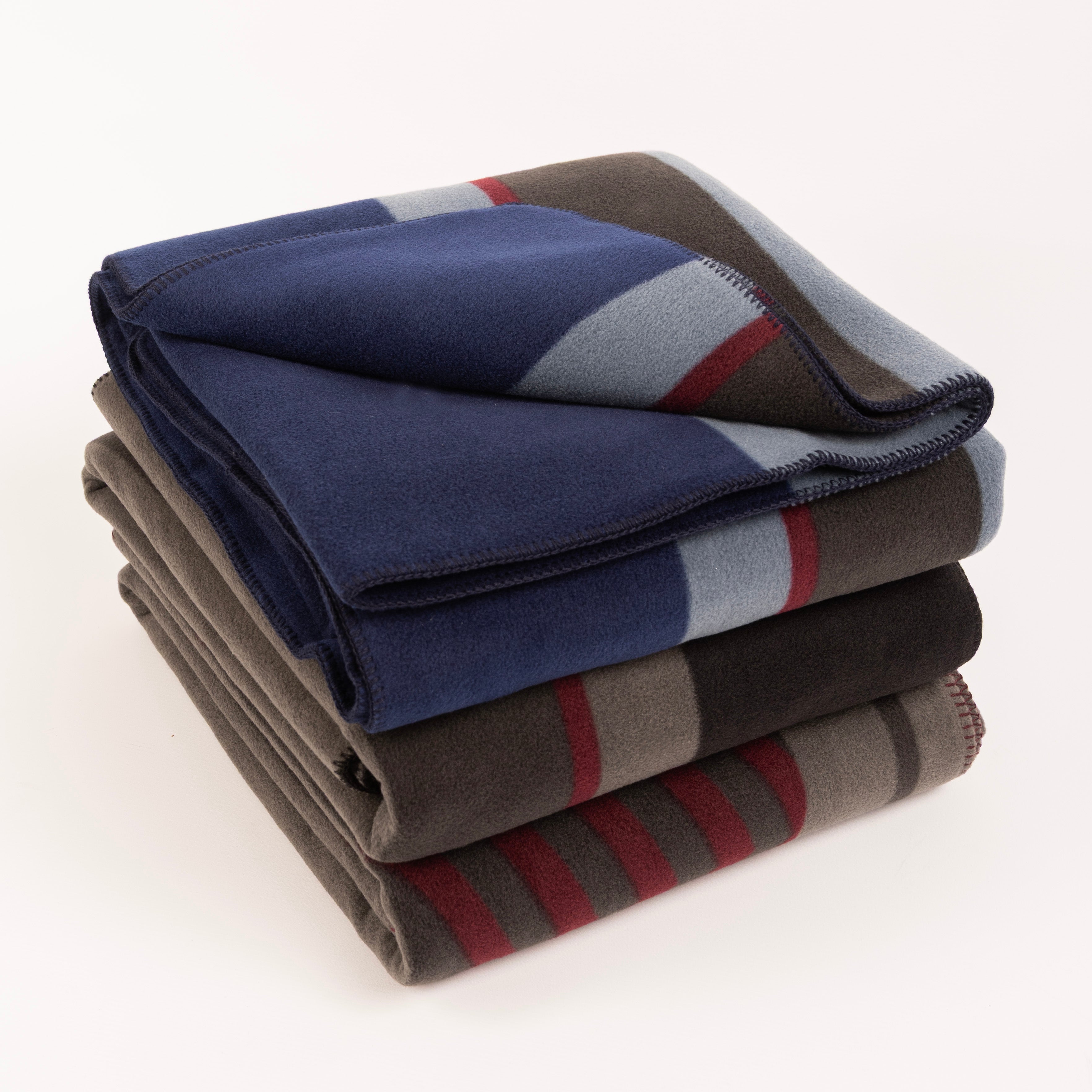 Schwer Fleece Decke Square Stripes   140x120cm