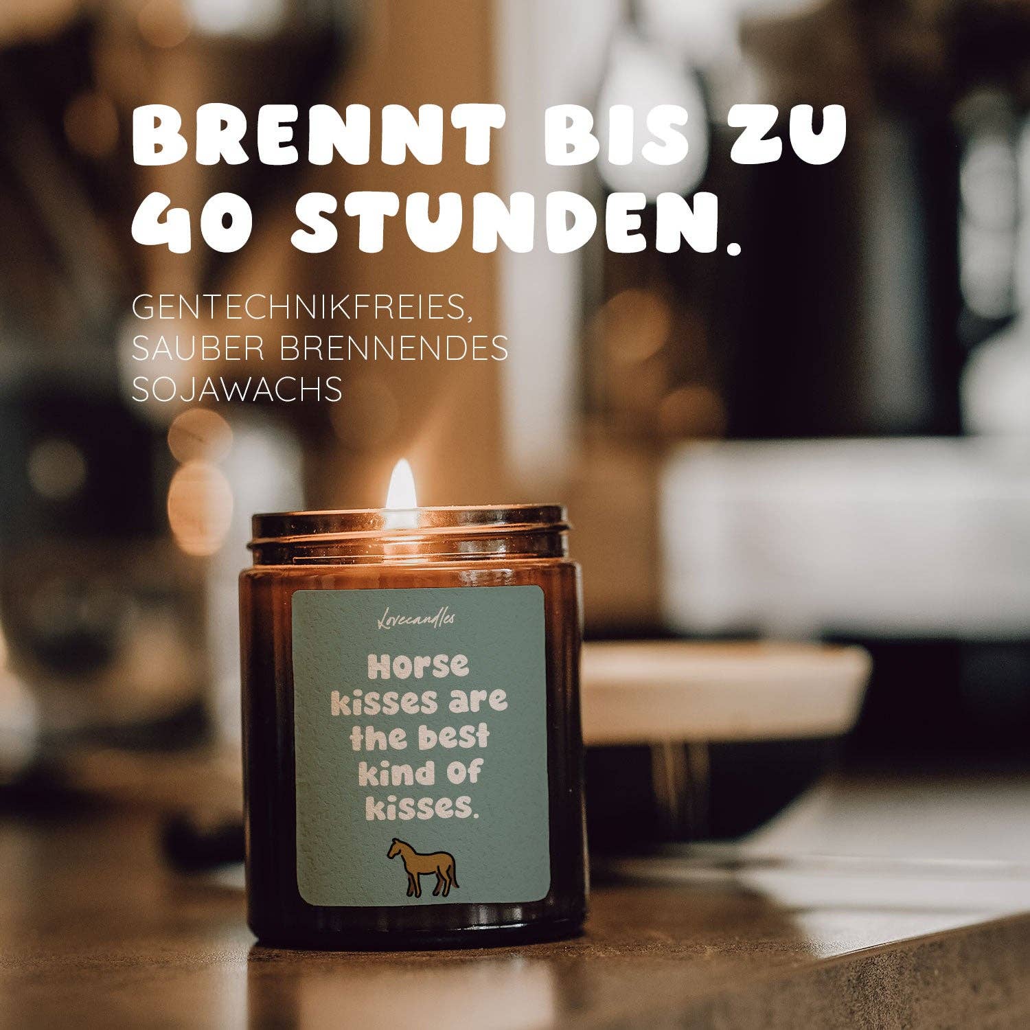 Vanille Duftkerze - Horse kisses are the best kind of kisses