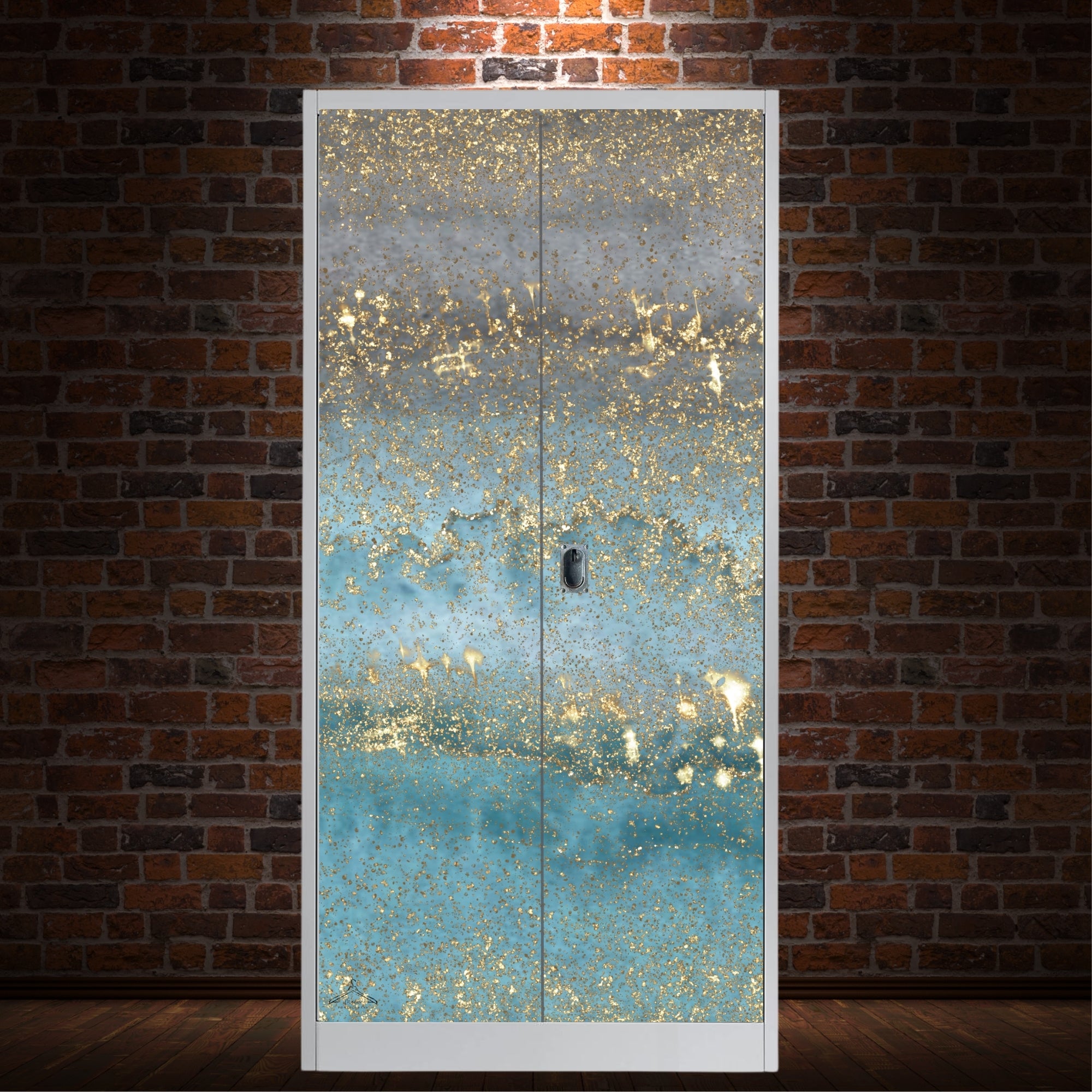 Sattelschrank Folie "Blue Glitter"