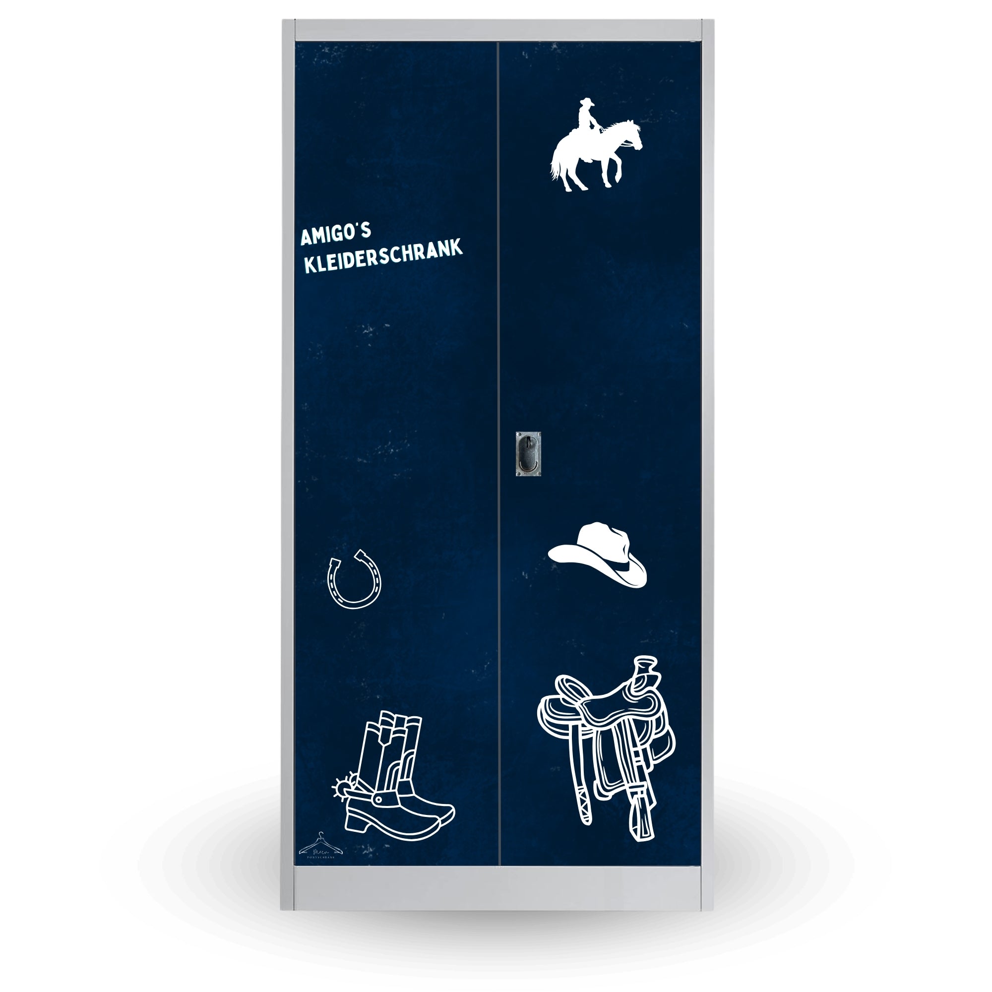 Personalisierte Sattelschrank Folie "Western" mit Namen