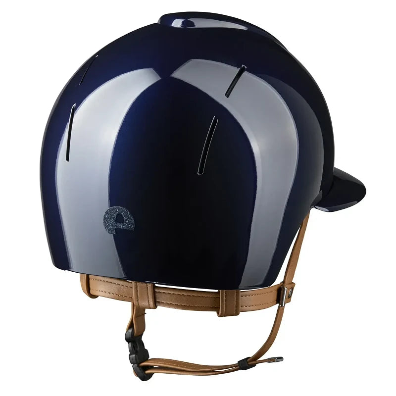 KEP Nova Reithelm Metal polish Glitzer Riemen Beige Polovisier