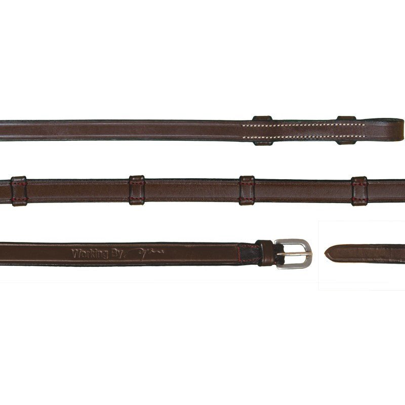 Kandarenzügel Leder 5/8 breit mit 7 Lederstegen WORKING Kollektion